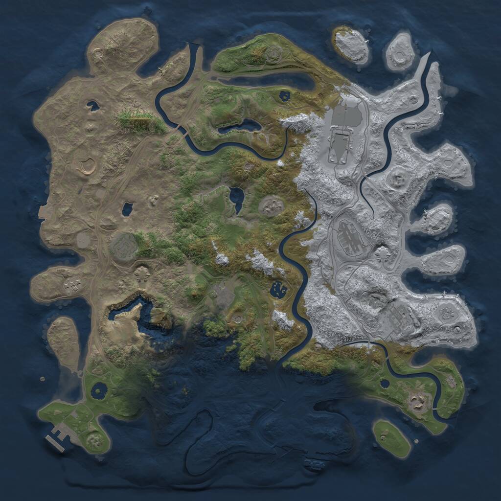 Rust Map: Procedural Map, Size: 4500, Seed: 491653025, 15 Monuments