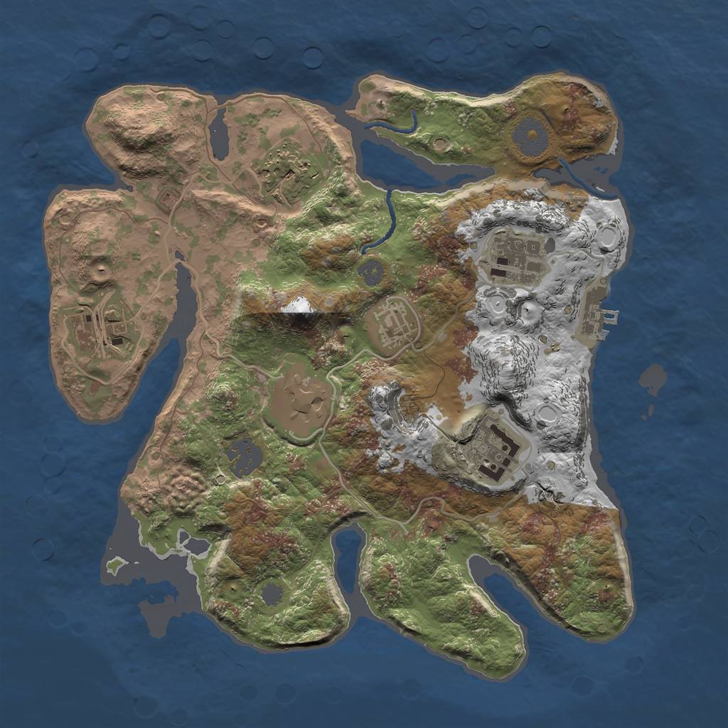 Rust Map: Procedural Map, Size: 3000, Seed: 25, 12 Monuments