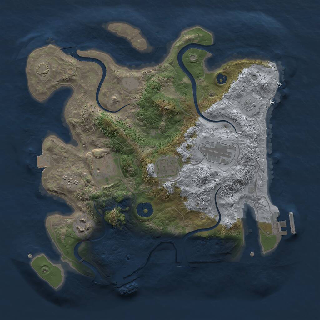 Rust Map: Procedural Map, Size: 3000, Seed: 25, 10 Monuments