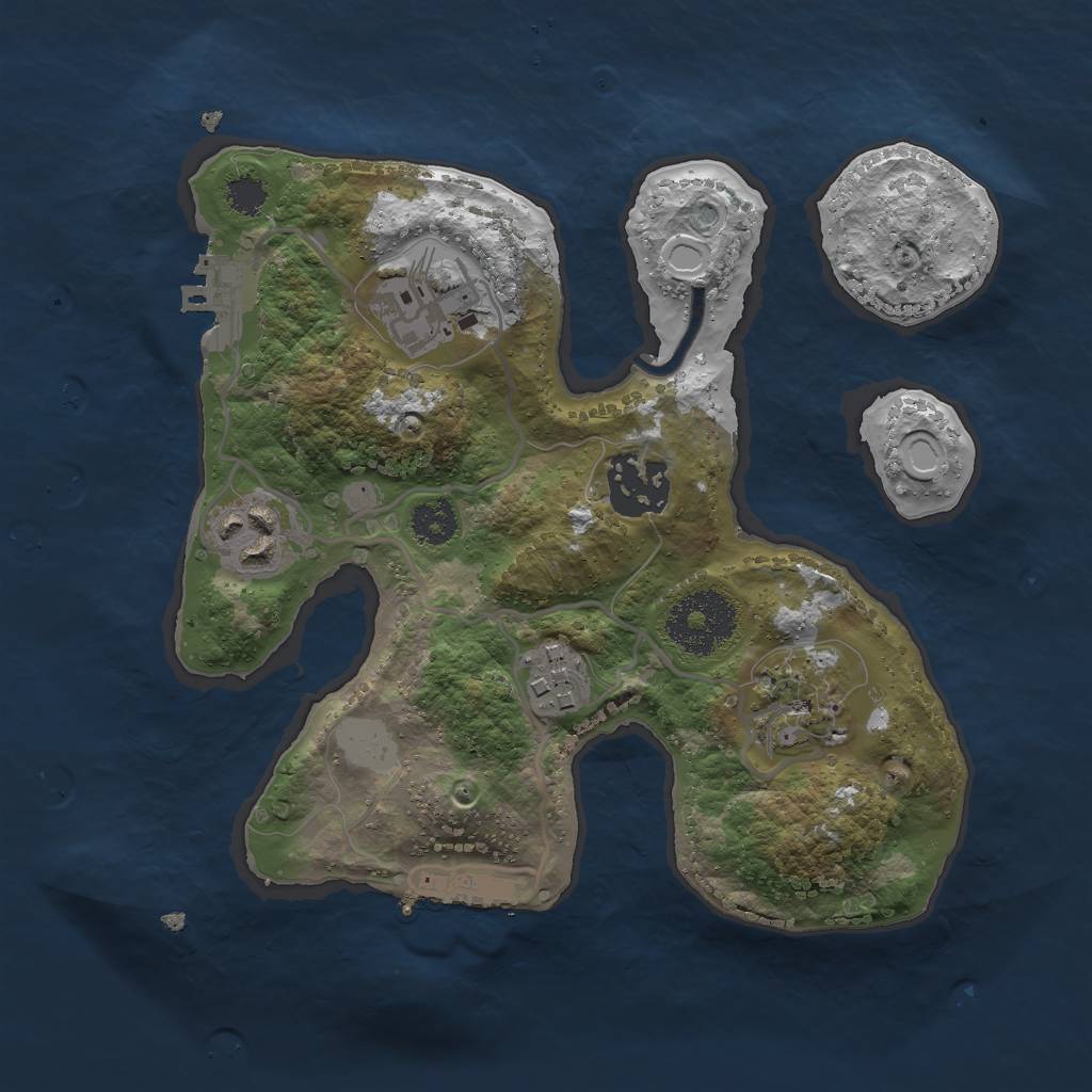 Rust Map: Procedural Map, Size: 2500, Seed: 934406, 12 Monuments