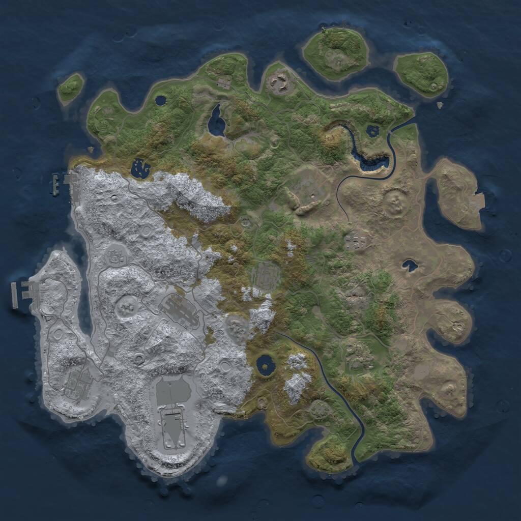 Rust Map: Procedural Map, Size: 4000, Seed: 785962886, 15 Monuments