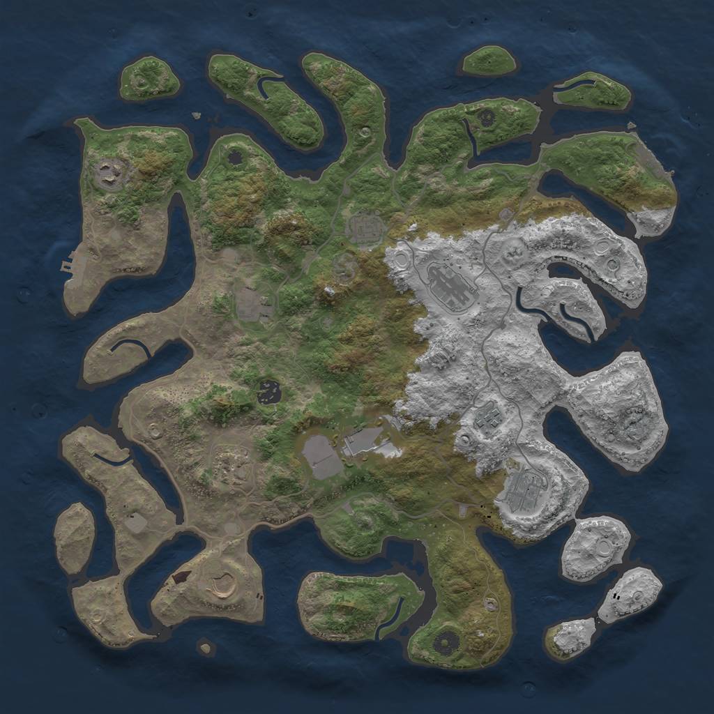 Rust Map: Procedural Map, Size: 4250, Seed: 51356210, 18 Monuments