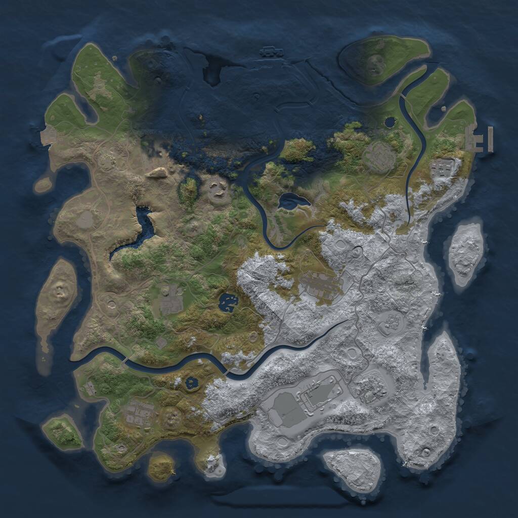 Rust Map: Procedural Map, Size: 4000, Seed: 12348595, 16 Monuments