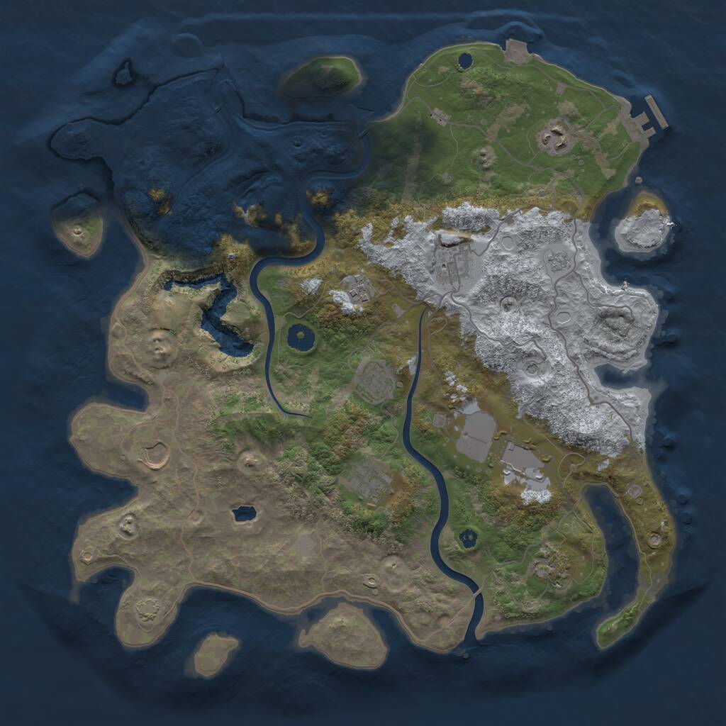 Rust Map: Procedural Map, Size: 4000, Seed: 473082, 13 Monuments