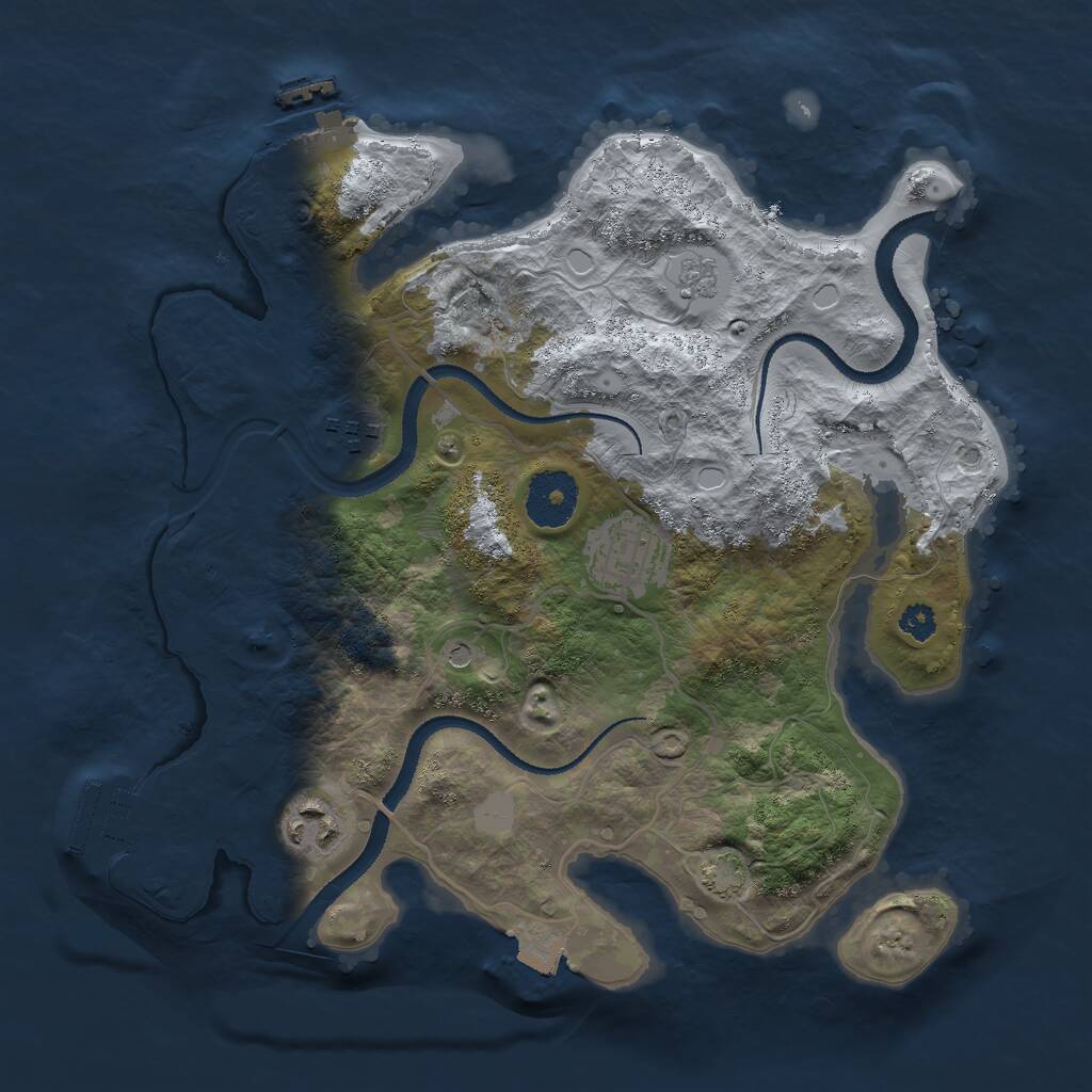 Rust Map: Procedural Map, Size: 3000, Seed: 5493823, 9 Monuments