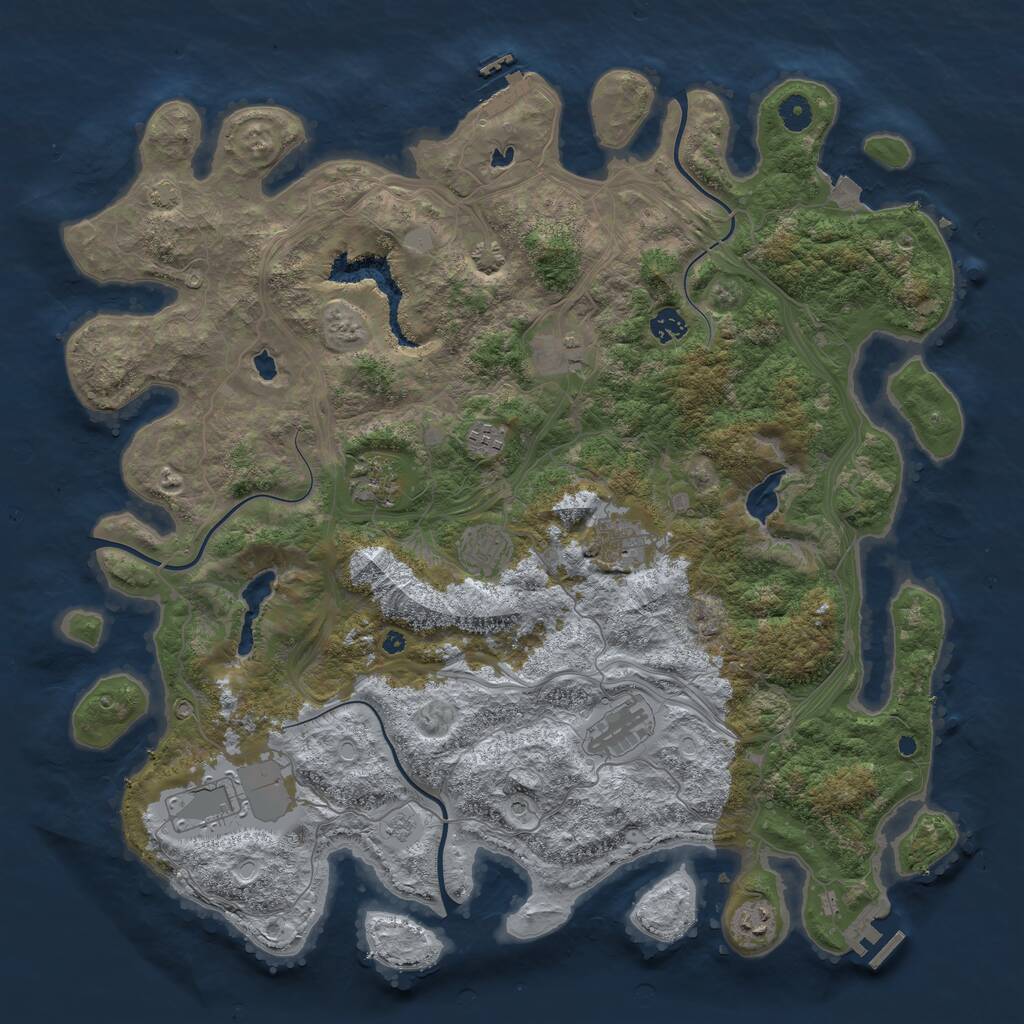 Rust Map: Procedural Map, Size: 4500, Seed: 1111424874, 15 Monuments