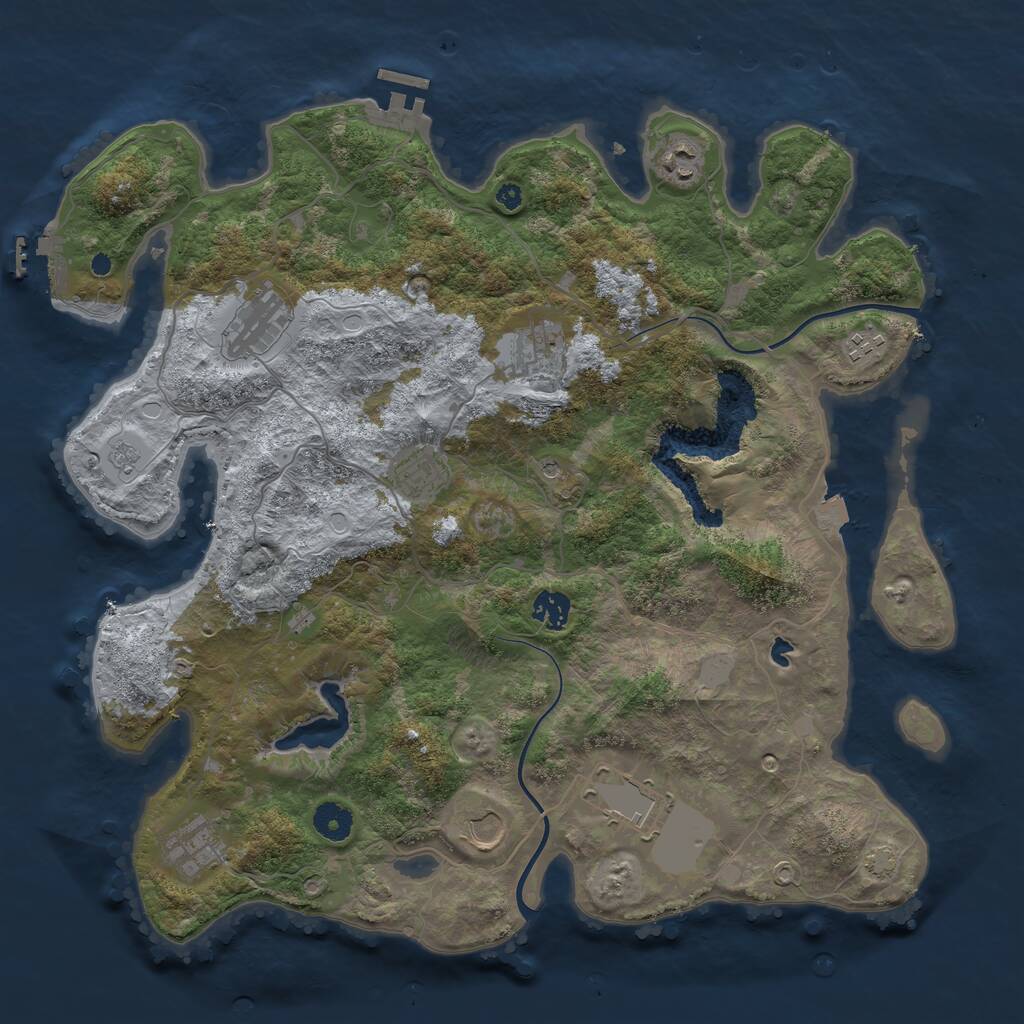 Rust Map: Procedural Map, Size: 4000, Seed: 399347204, 15 Monuments