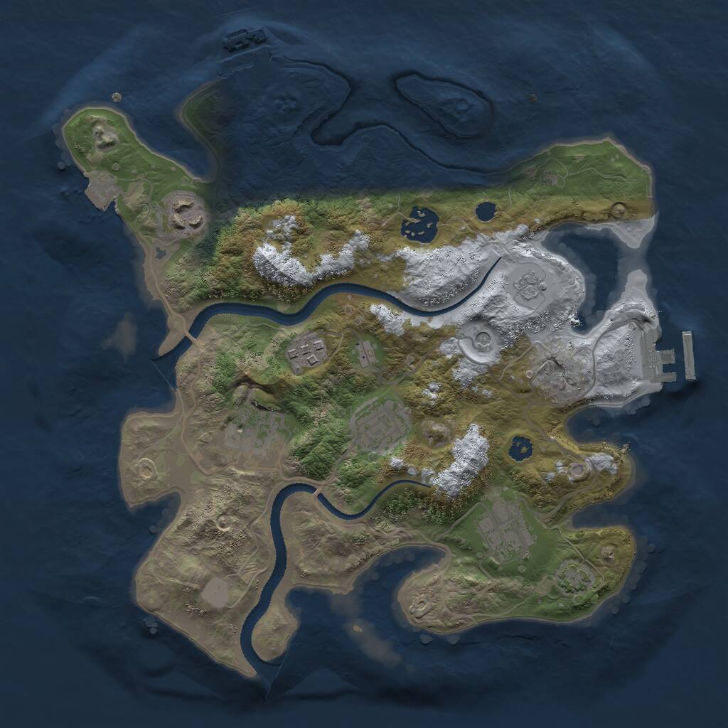 Rust Map: Procedural Map, Size: 3000, Seed: 111524275, 12 Monuments
