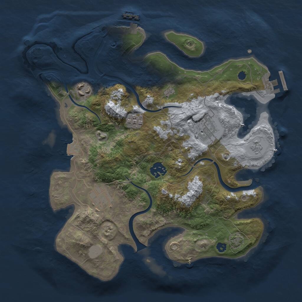 Rust Map: Procedural Map, Size: 3000, Seed: 111524275, 10 Monuments
