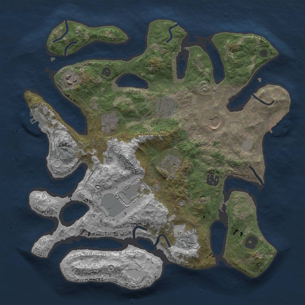 Rust Map: Procedural Map, Size: 3500, Seed: 1534644627, 16 Monuments