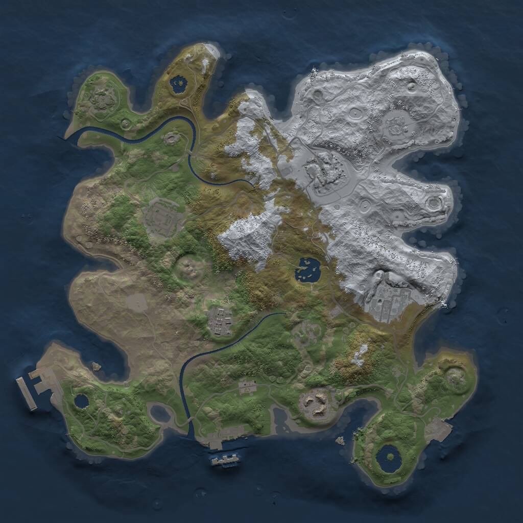 Rust Map: Procedural Map, Size: 3000, Seed: 247419892, 11 Monuments