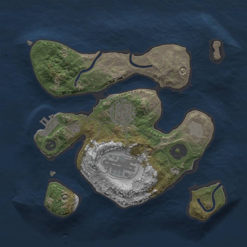 Rust Map: Procedural Map, Size: 2247, Seed: 2079373652, 8 Monuments