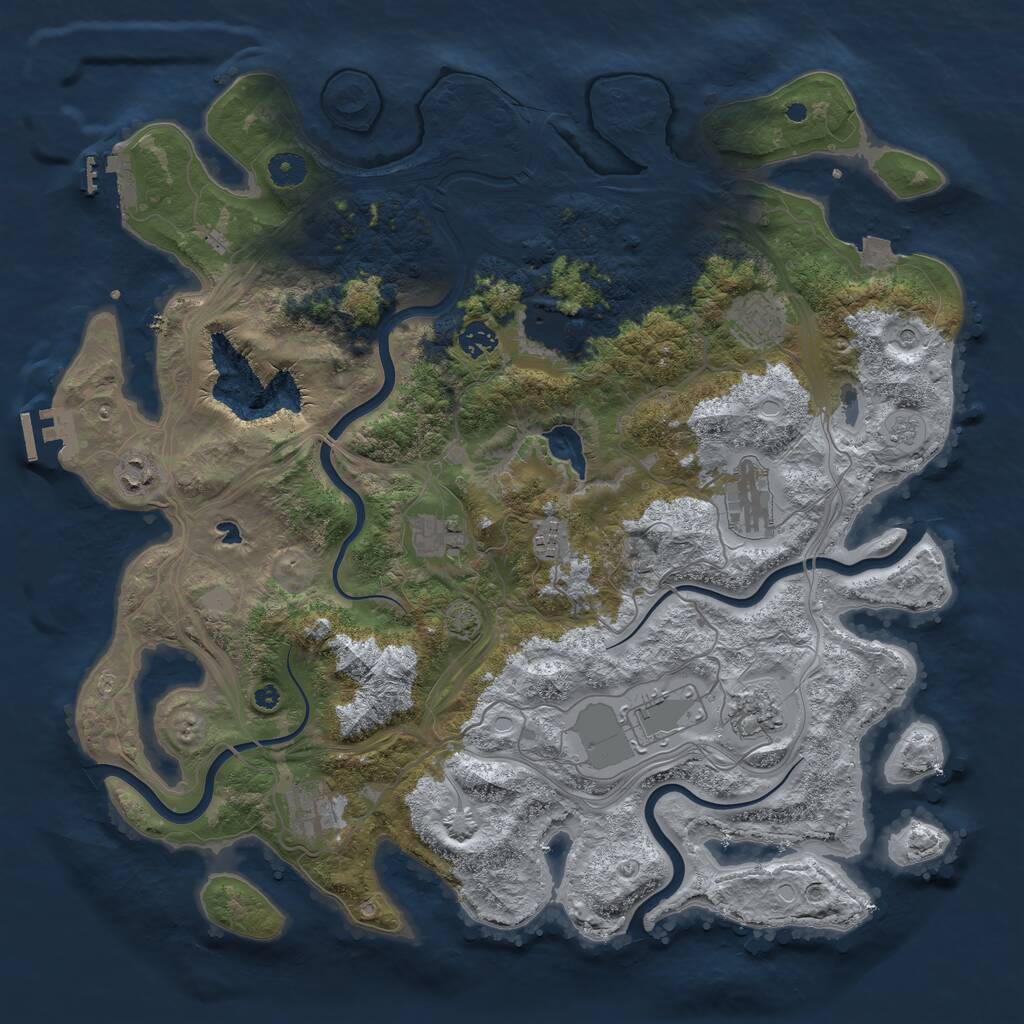 Rust Map: Procedural Map, Size: 4250, Seed: 15412412, 16 Monuments