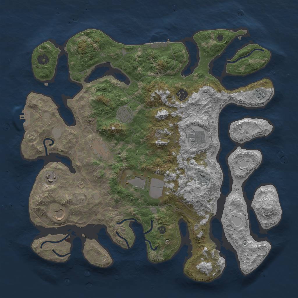 Rust Map: Procedural Map, Size: 4000, Seed: 133579, 16 Monuments