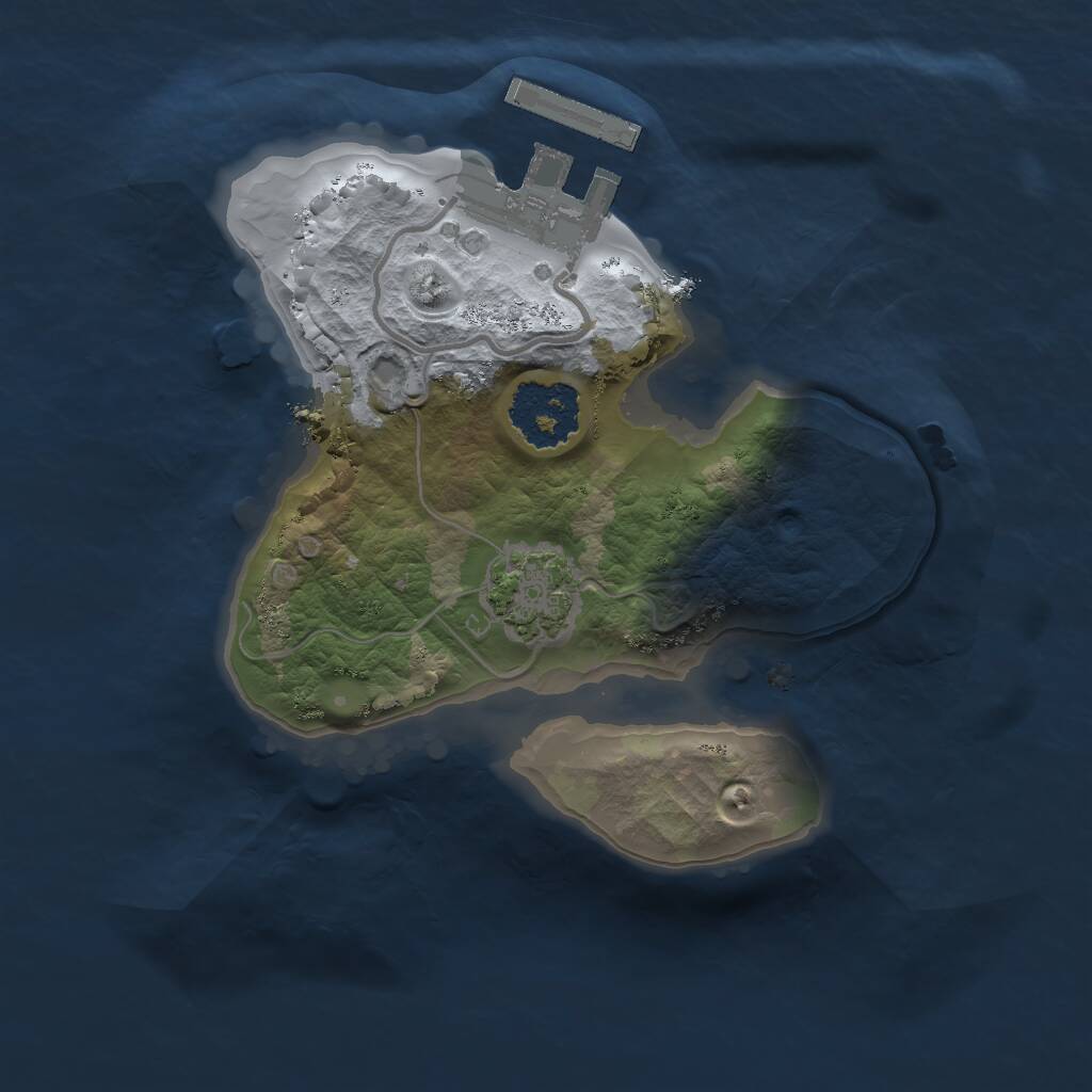 Rust Map: Procedural Map, Size: 1600, Seed: 5487912, 3 Monuments