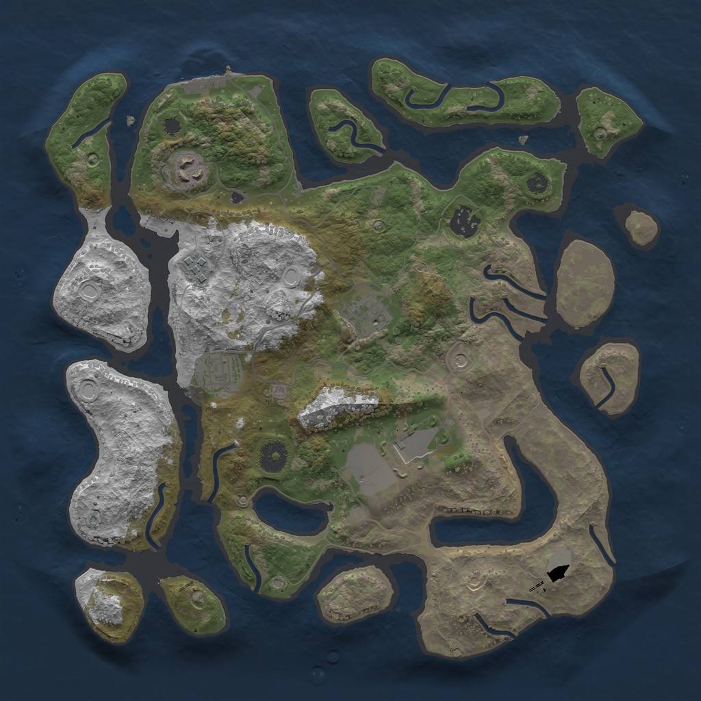 Rust Map: Procedural Map, Size: 3550, Seed: 773488, 13 Monuments