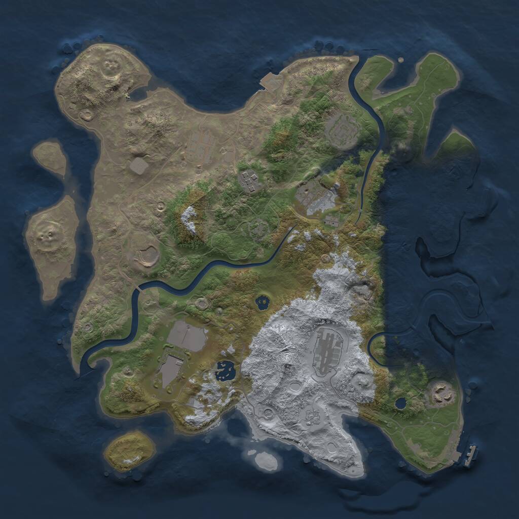 Rust Map: Procedural Map, Size: 3700, Seed: 99531, 15 Monuments