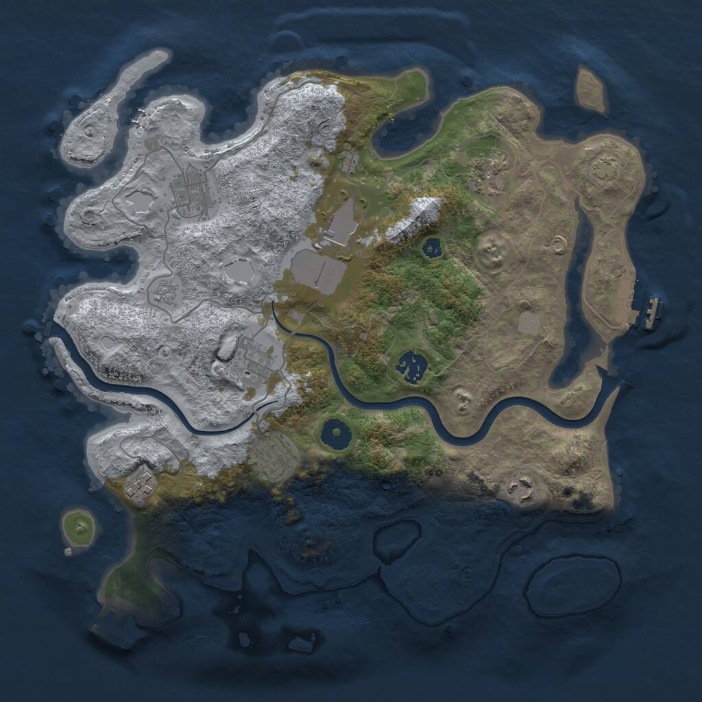 Rust Map: Procedural Map, Size: 3500, Seed: 12123434, 13 Monuments