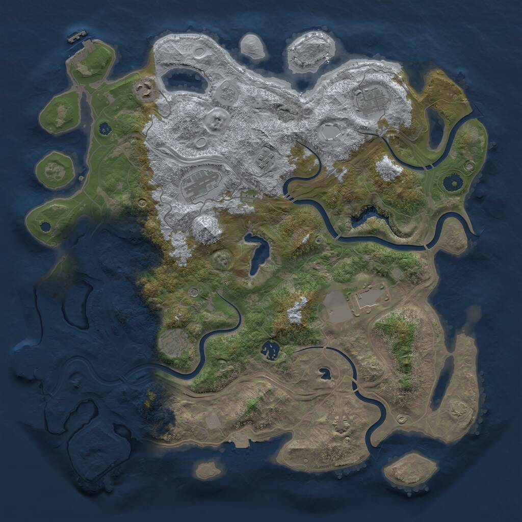 Rust Map: Procedural Map, Size: 4250, Seed: 912878315, 13 Monuments