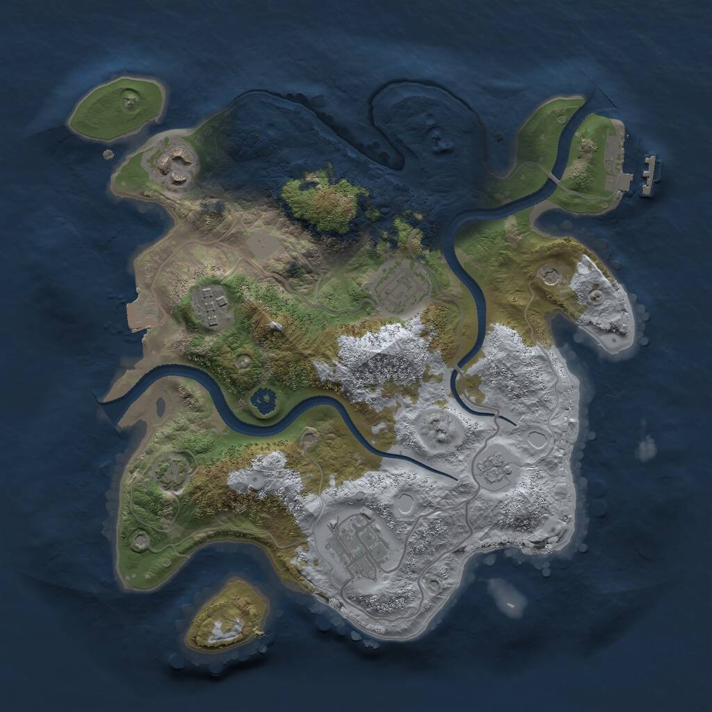 Rust Map: Procedural Map, Size: 2800, Seed: 131087, 9 Monuments
