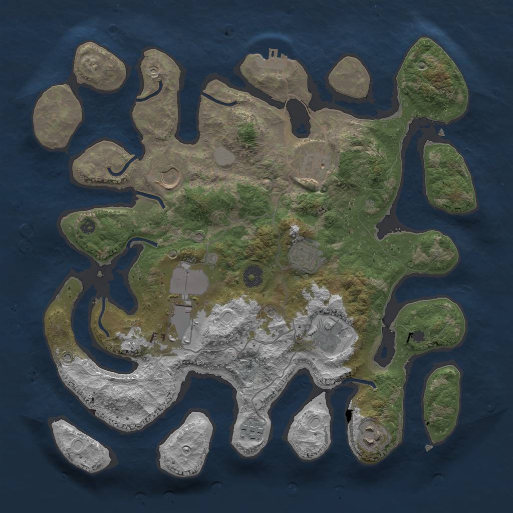 Rust Map: Procedural Map, Size: 3550, Seed: 252785, 14 Monuments