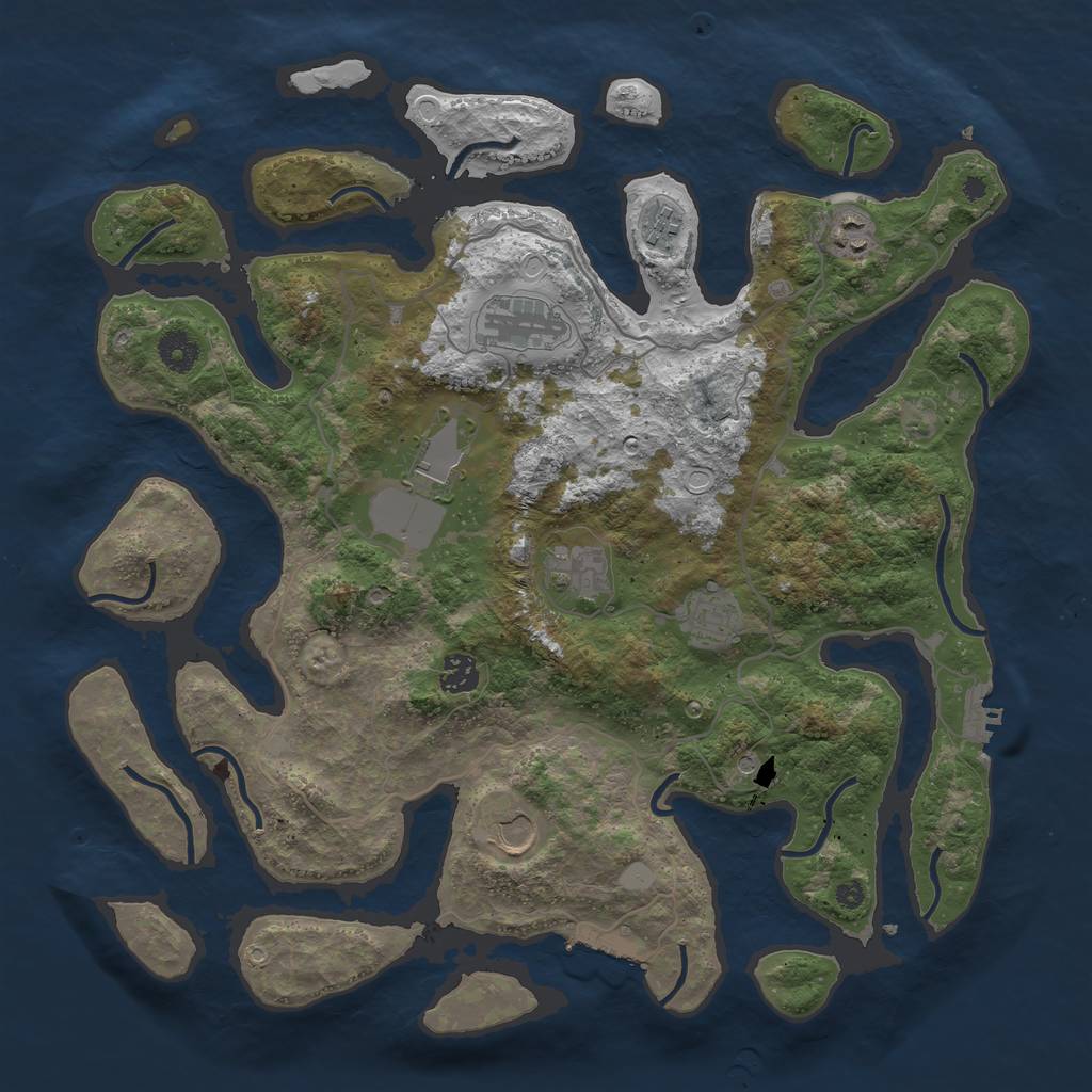 Rust Map: Procedural Map, Size: 4000, Seed: 100269, 16 Monuments