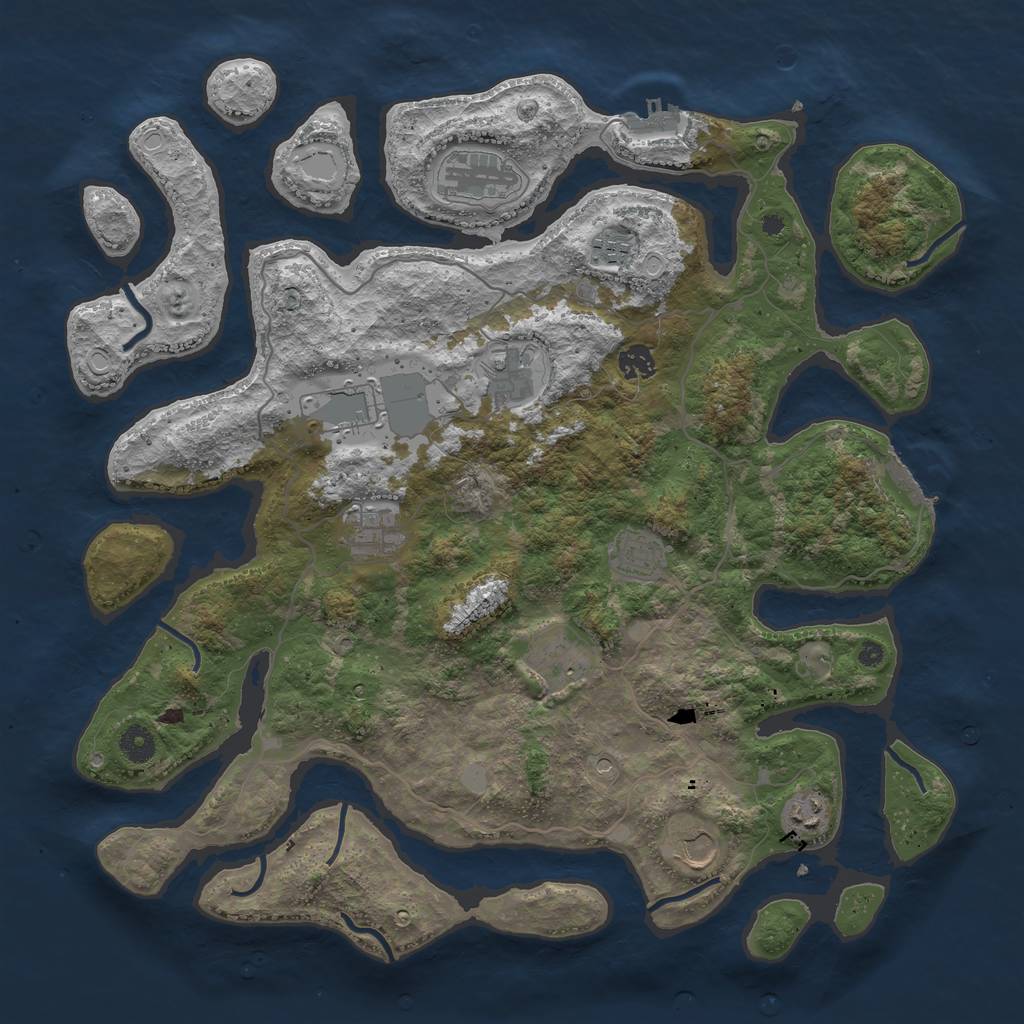 Rust Map: Procedural Map, Size: 4250, Seed: 471354586, 18 Monuments