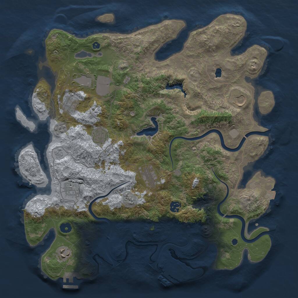 Rust Map: Procedural Map, Size: 4000, Seed: 970178125, 15 Monuments