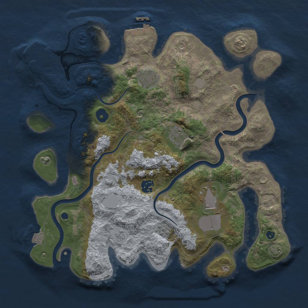 Rust Map: Procedural Map, Size: 3600, Seed: 5234, 11 Monuments