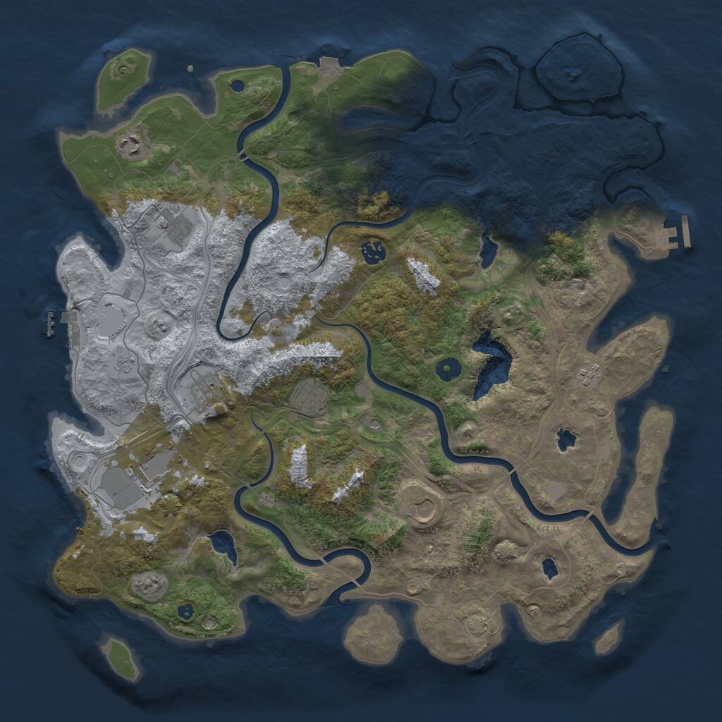 Rust Map: Procedural Map, Size: 4500, Seed: 671870204, 14 Monuments