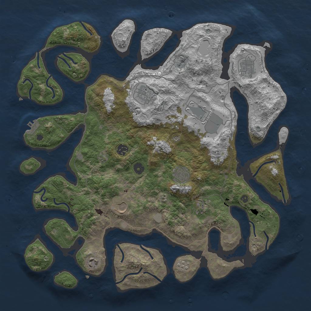 Rust Map: Procedural Map, Size: 4250, Seed: 1257265737, 16 Monuments