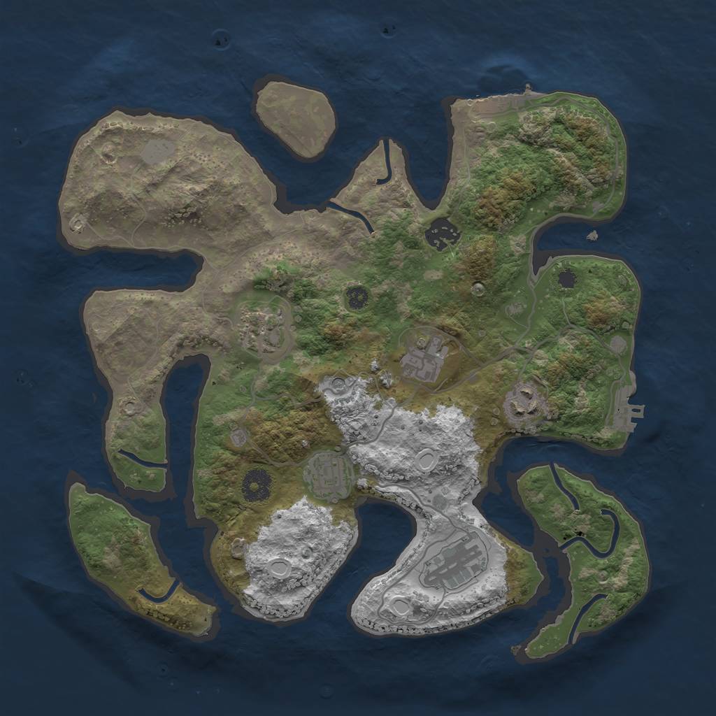 Rust Map: Procedural Map, Size: 3350, Seed: 6731, 14 Monuments