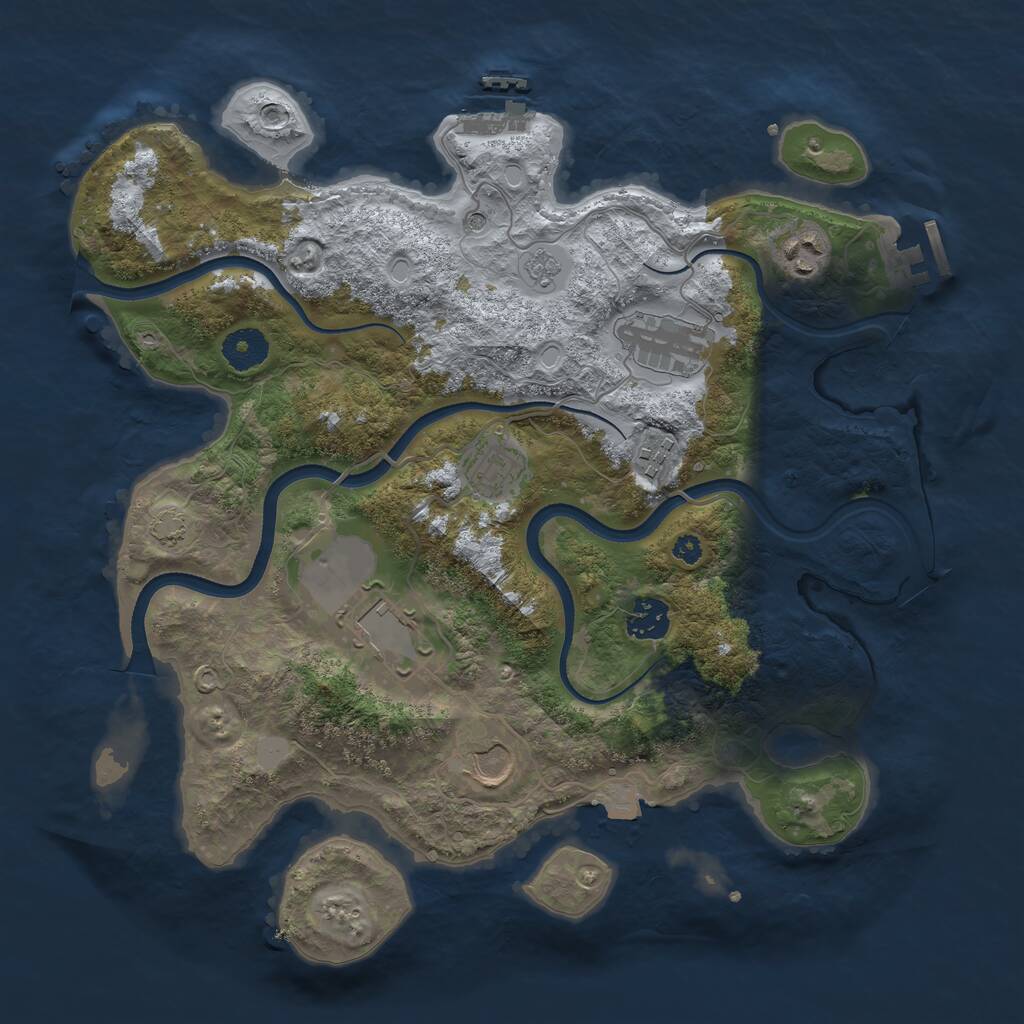 Rust Map: Procedural Map, Size: 3550, Seed: 708209, 13 Monuments