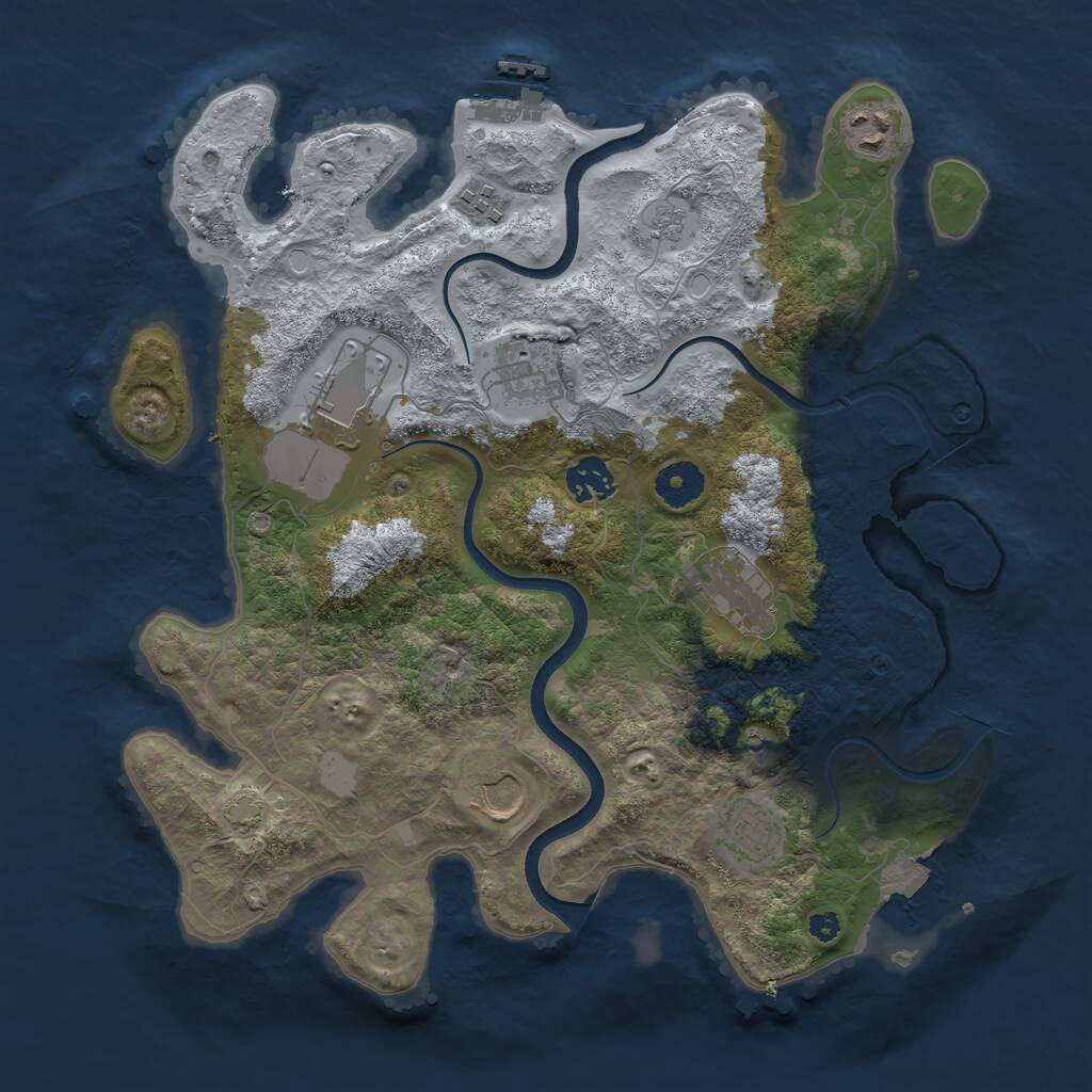 Rust Map: Procedural Map, Size: 3550, Seed: 500927, 13 Monuments