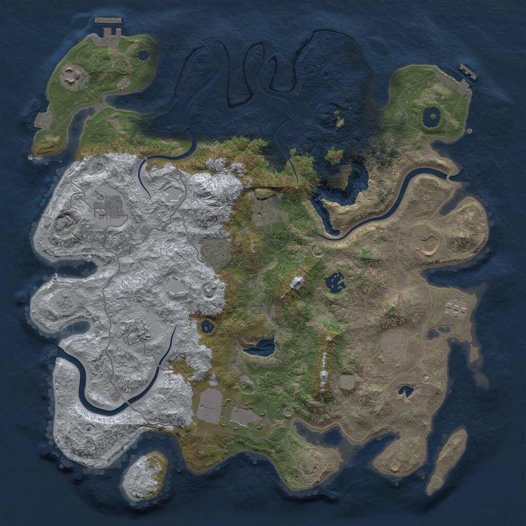Rust Map: Procedural Map, Size: 4000, Seed: 2021121699, 16 Monuments