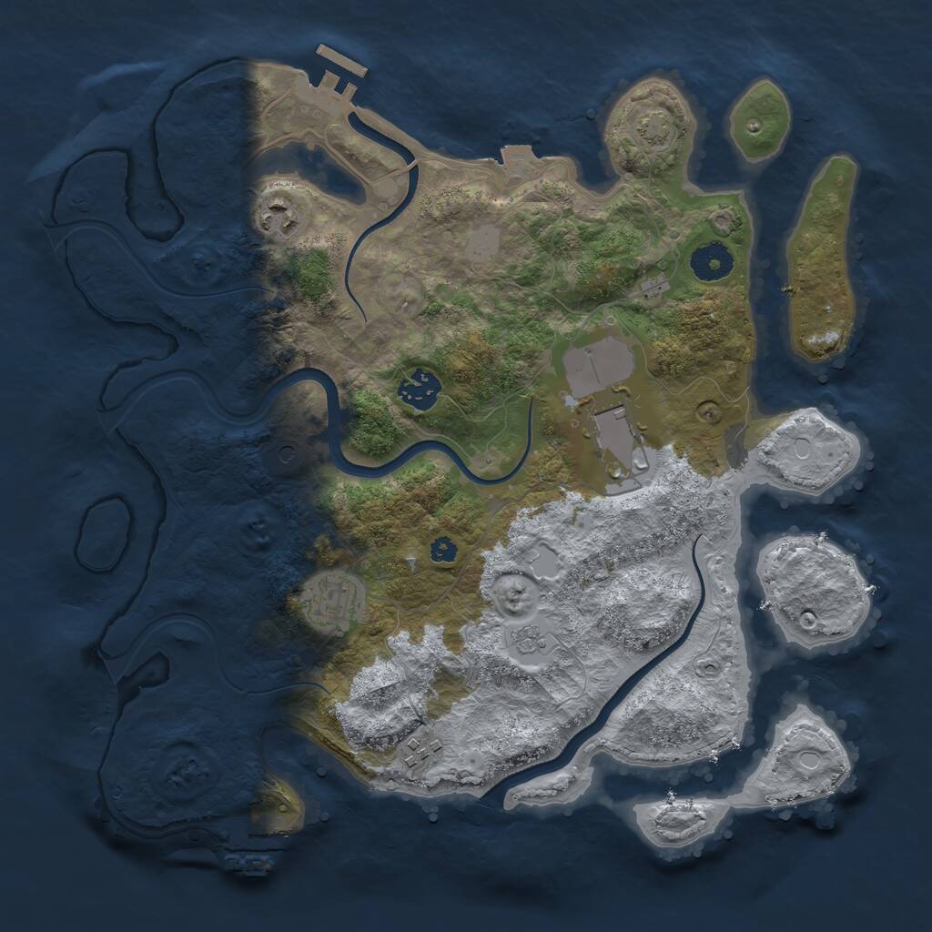 Rust Map: Procedural Map, Size: 3500, Seed: 204748, 11 Monuments
