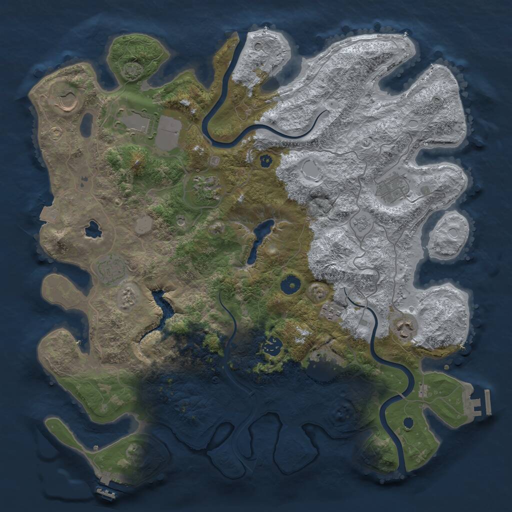 Rust Map: Procedural Map, Size: 4000, Seed: 240589, 15 Monuments