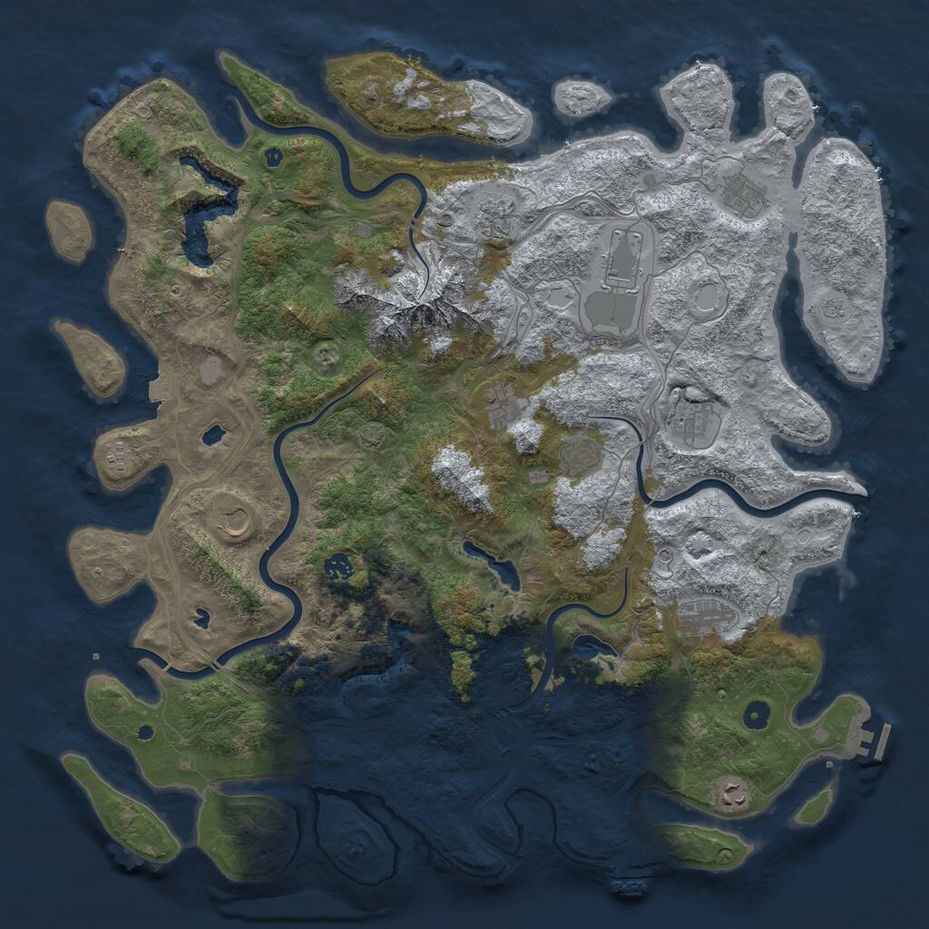 Rust Map: Procedural Map, Size: 5000, Seed: 12534234, 17 Monuments