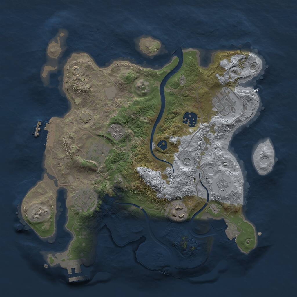 Rust Map: Procedural Map, Size: 3000, Seed: 1633713361, 12 Monuments