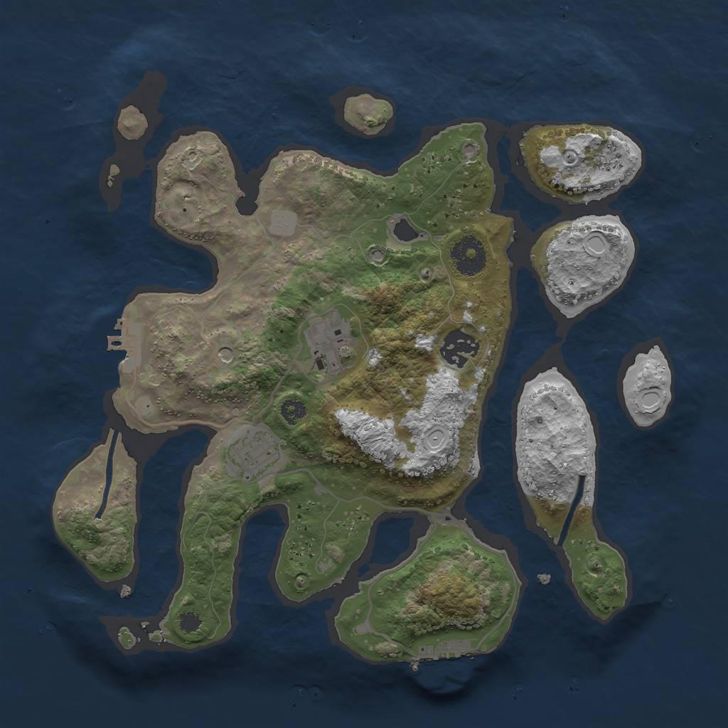 Rust Map: Procedural Map, Size: 3000, Seed: 1633713361, 11 Monuments