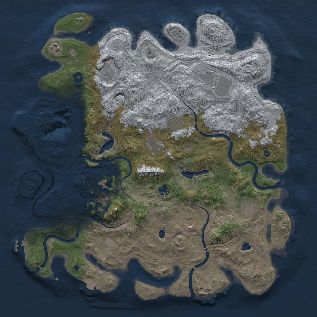 Rust Map: Procedural Map, Size: 4500, Seed: 468, 17 Monuments