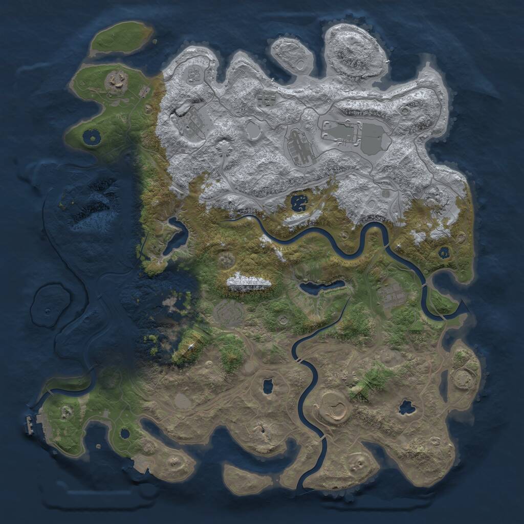 Rust Map: Procedural Map, Size: 4500, Seed: 468, 17 Monuments