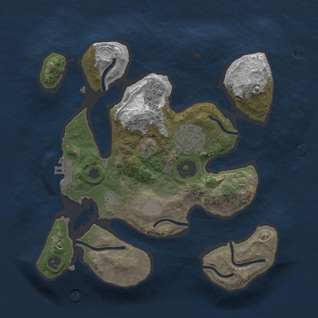 Rust Map: Procedural Map, Size: 2500, Seed: 551, 8 Monuments