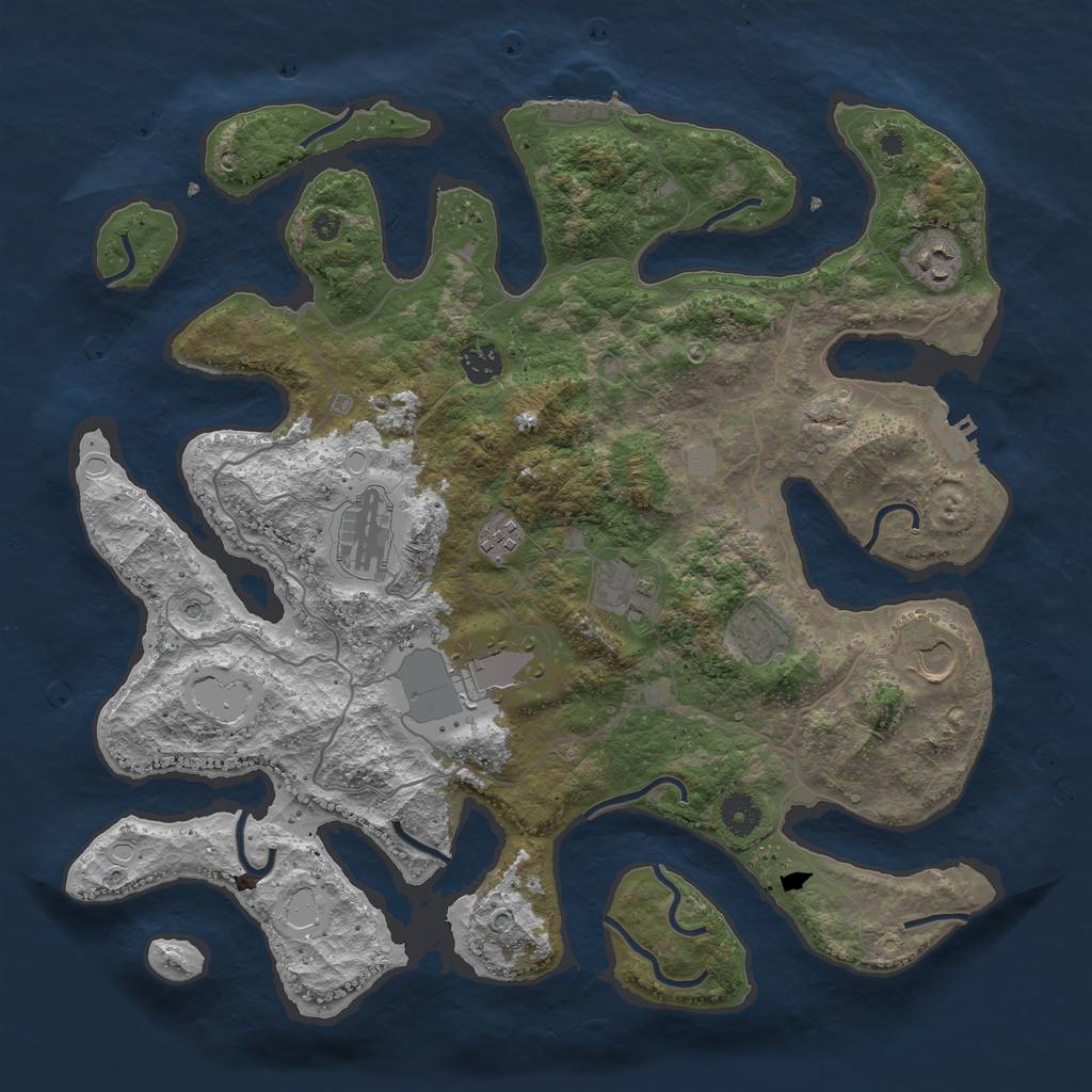 Rust Map: Procedural Map, Size: 4000, Seed: 5284, 16 Monuments