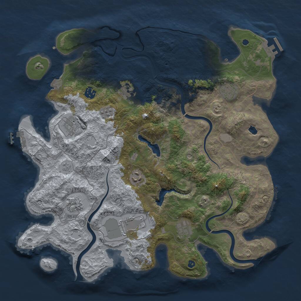Rust Map: Procedural Map, Size: 4000, Seed: 5284, 15 Monuments
