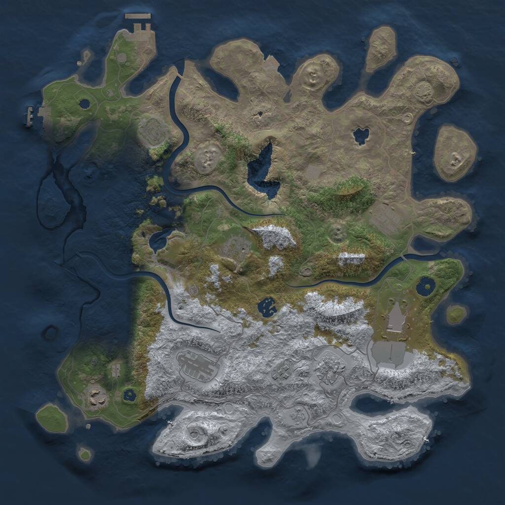 Rust Map: Procedural Map, Size: 4000, Seed: 145130, 15 Monuments