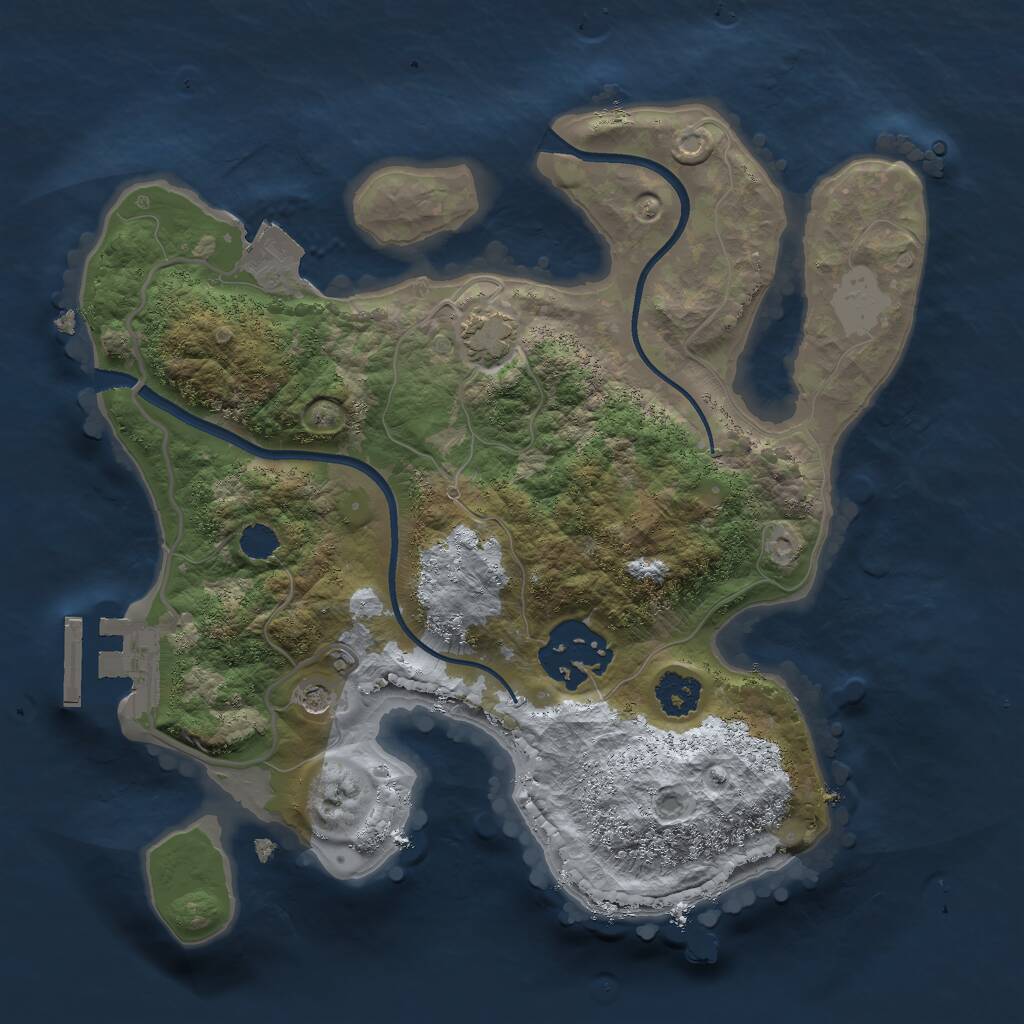 Rust Map: Procedural Map, Size: 2300, Seed: 1259, 5 Monuments