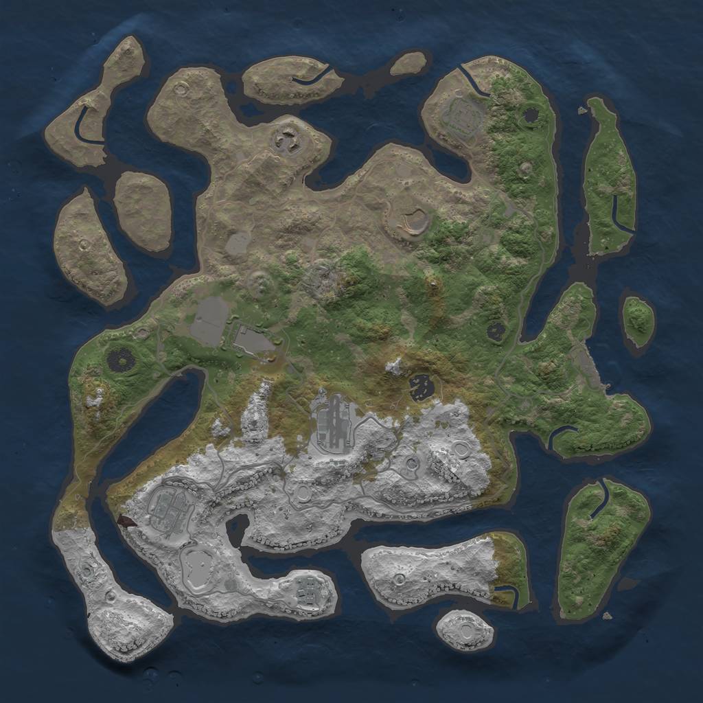 Rust Map: Procedural Map, Size: 4000, Seed: 1045468016, 15 Monuments