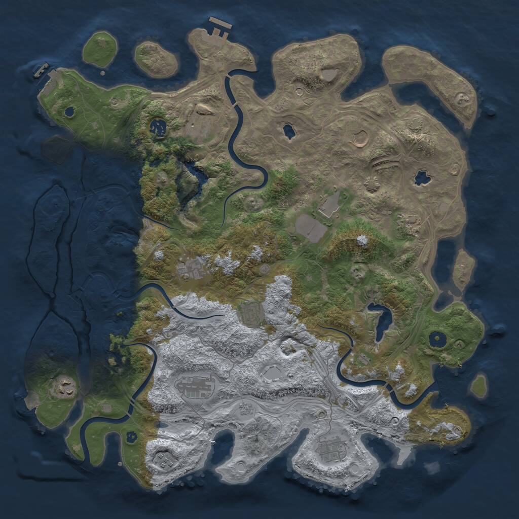 Rust Map: Procedural Map, Size: 4500, Seed: 171221, 17 Monuments