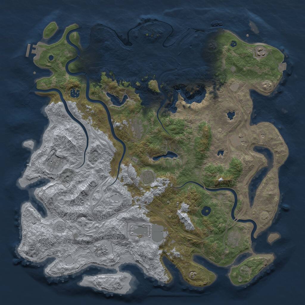 Rust Map: Procedural Map, Size: 4750, Seed: 974510604, 16 Monuments